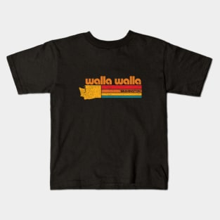 walla walla Washington Retro Kids T-Shirt
